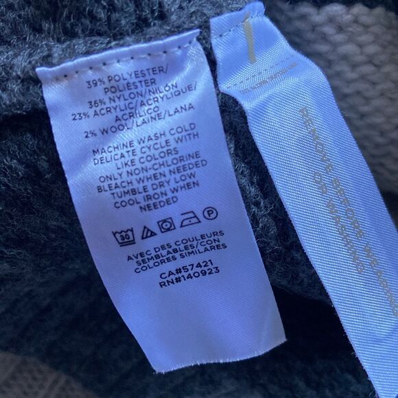 LOFT PLUS Knitted Wide Striped Crewneck Wool Blend Sweater - Picture 6 of 7